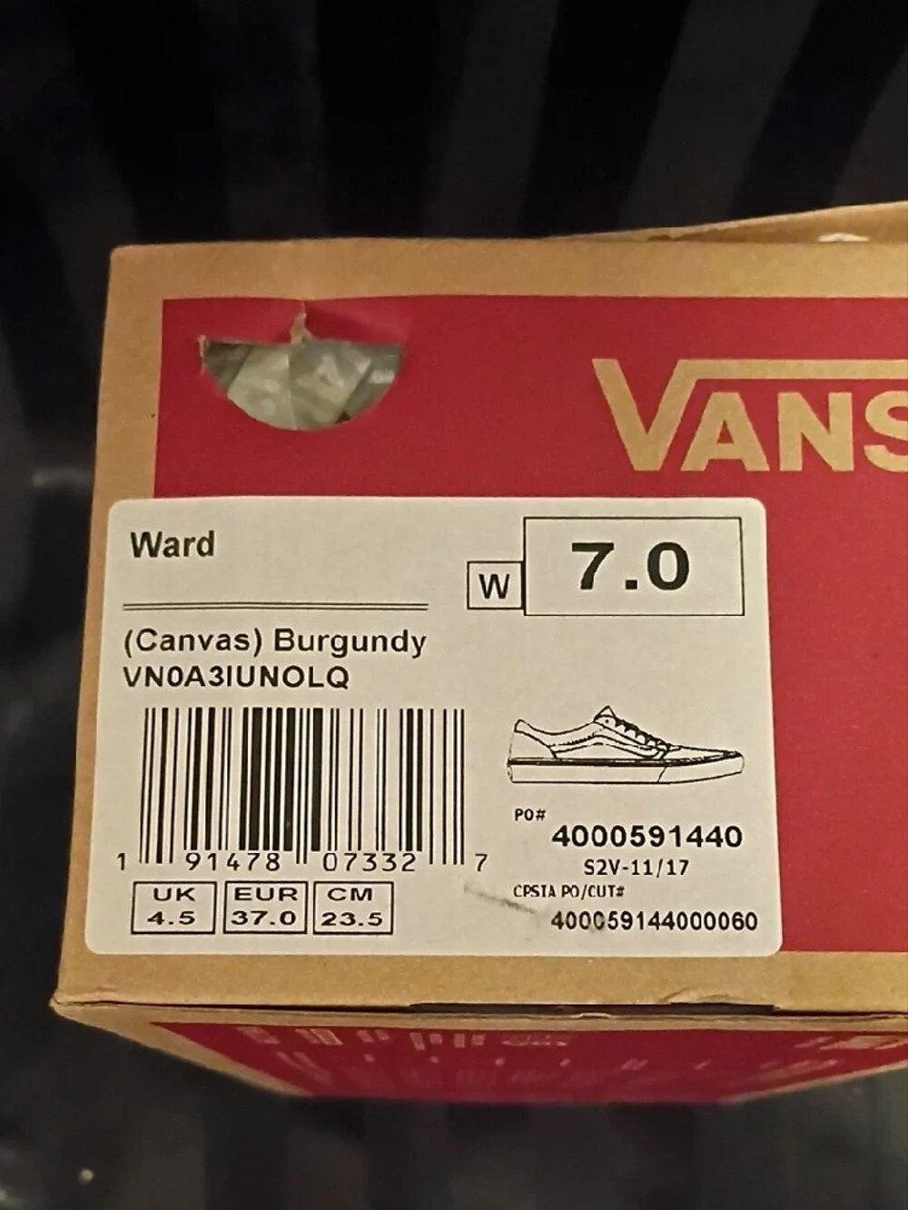 Vans Old Skool Low Top Sneakers in Burgundy with White Stripe W/Bling